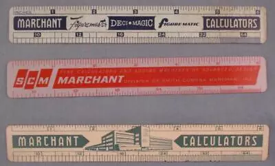 Vtg Lot Of 3 Marchant Calculators Smith-Corona Typewriters Advertising Rulers • $12.90