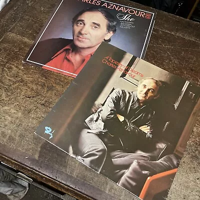 Charles Aznavour 2x 12” Vinyl Album Compilations TapestryShe See Pics 70s Easy • £2.20