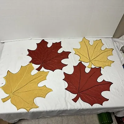 Set Of 4 Inspired Treasures Fall Maple Leaf Placemats 17” Excellent Condition • $24.99