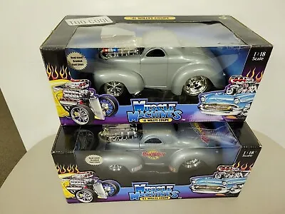 41 Willys 1:18 RARE Muscle Machines Skyline Blue Standard And Custom 2 Car Set • $112