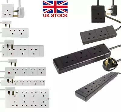 £8.99 • Buy Extension Lead Cable Electric Cord Mains Power Plug UK Socket 1 2 3 4 6 Way Gang