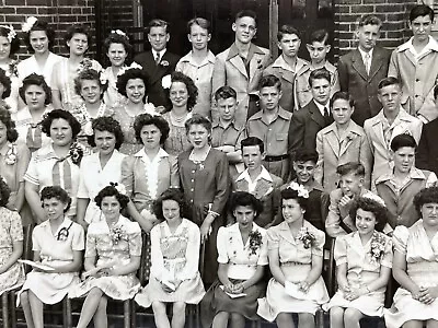 BR Large Photograph 1943-1944 Woodland School Graduating Class Girl Boy • $27.50