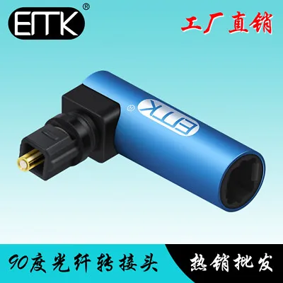 EMK 3.5 Toslink Digital Audio Fiber Optic Adapter SPDIF Square Male Female 90 • $7.99