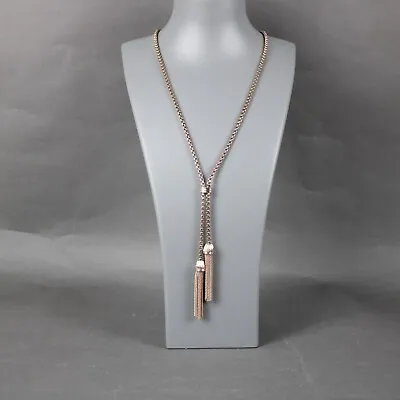 J Crew Rose Gold Chain Double Tassle 28  Necklace • $17.99