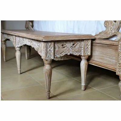  Belle French Weathered Bench Made From Solid Teak Hand Carved Detailing  BNT030 • £425