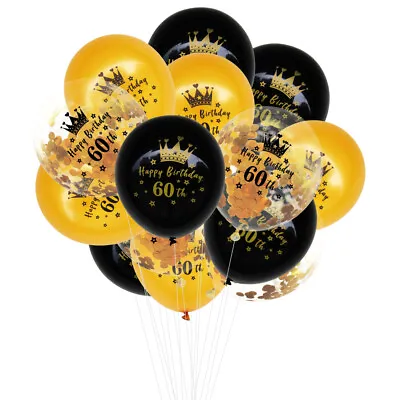  15 Pcs Birthday Balloons 60 Year Old Decoration Supplies Number • £9.46