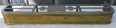 Uncommon Antique Solid Brass Fireplace Fender With Shelf / Send Zip For Fedex • $195