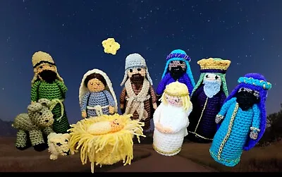 Hand Crafted Crochet Christmas Nativity Set - New • £30