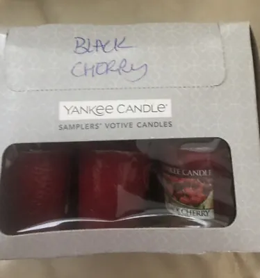 Yankee Candle BLACK CHERRY Votives X9 RARE VHTF • £18