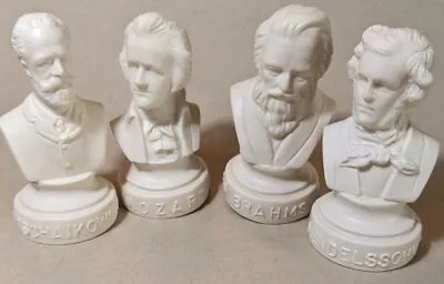 Lot Of Halbe Plastic Musician Bust White Mozart Brahms Mendelssohn Tschaikowsky • $15