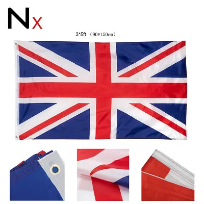 £4.25 • Buy UNION JACK FLAG Large 5 X 3ft Sports Brass Eyelets Fabric British National UK GB