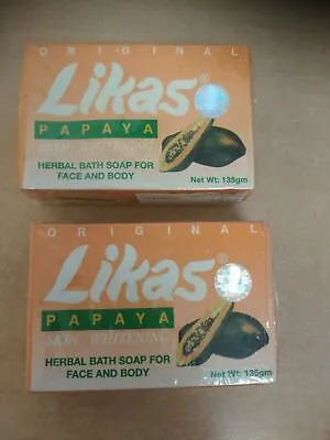 LOT Of2 Original LIKAS PAPAYA Skin Whetening Herbal Bath Soap For Face And Body • £15.76