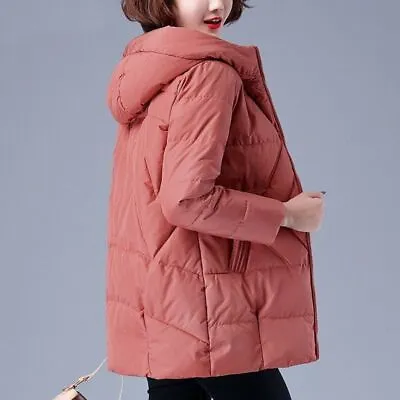 Womens Korean Winter Warm Quilted Coat Fashion Loose Hoodie Zipper Padded Jacket • $85.56