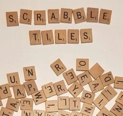 Original Wood Scrabble Game Tiles With Engraved Letters • $0.99