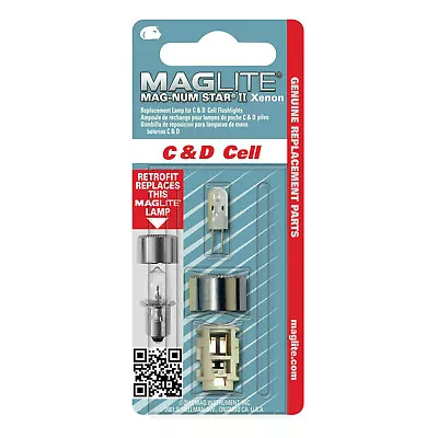 Maglite Torch - Magnum Star II Xenon Bulb D+C Cell Maglites - Single Bulb Pack • £8.25