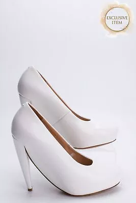 RRP€662 MAISON MARGIELA Leather Pump Shoes US9 UK6 EU39 White Made In Italy • $2.74