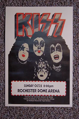 $4.35 • Buy Kiss Concert Tour Poster 1975 Rochester Dome Arena--
