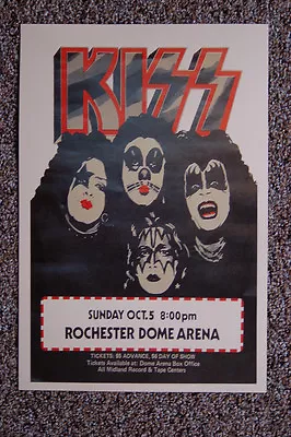 $4.35 • Buy Kiss Concert Tour Poster 1975 Rochester Dome Arena--