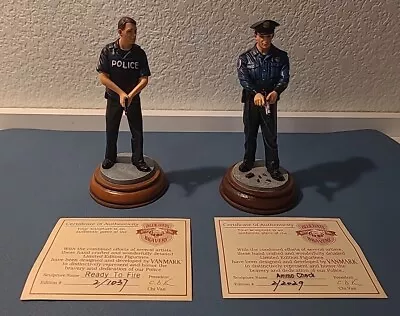 Vanmark Blue Hats Of Bravery  Ready To Fire  &  Ammo Check  Police Figurine X 2 • $19.95