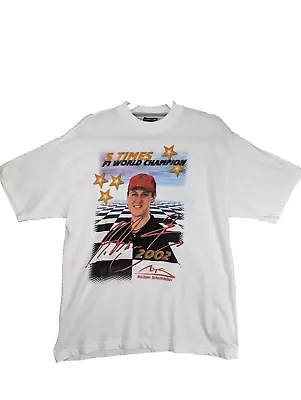 Vintage F1 Formula 1 Michael Schumacher 2002 TShirt Size M White World Champion • £47.96