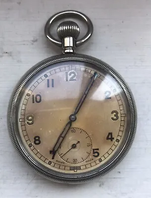 £0.99 • Buy Un Named WW2 GSTP Military Revue Thommen Pocketwatch And Retailed By Bravingtons