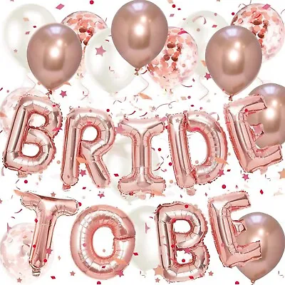 $15.68 • Buy Bride To Be Banner Balloons Rose Gold 16  Hen Party Engaged Just Married DECOR