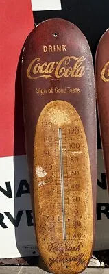 Vintage Coca-Cola Advertising Thermometer Large  Cigar   Sign Of Good Taste  30  • $250