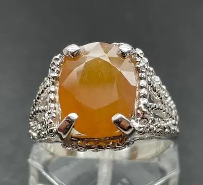 9.7 Ct Yellow Sapphire .925 Sterling Silver Mens Nugget Style Ring Sz 10.75 8 Gr • $135