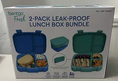 Bentgo Fresh 2-Pack Leak-Proof Lunch Box Bundle Green/blue. Removable Divider. ￼ • $34.97