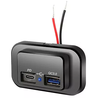 $10.96 • Buy Car Charger Socket Dual USB Port Quick Charging Power Adapter Outlet Panel Mount