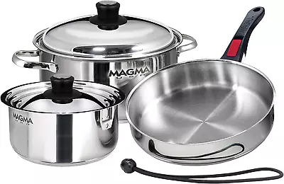 Products A10-362-IND 7 Piece Induction Cook-Top Gourmet Nesting Stainless Steel • $245.97