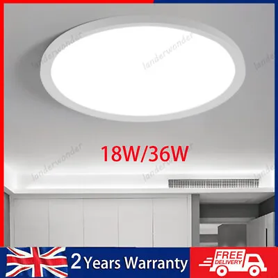 36W LED Ceiling Light Panel Down Lights Bathroom Kitchen Living Room Wall Lamp • £8.56