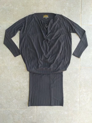 £87.03 • Buy Vivieenne Westwood Anglomania Dress Long Sleeve Black Viscose Striped Size XS