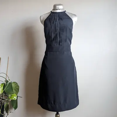 Black A-Line Halter Mini Dress Chic Classic Party Sexy Vintage Feminine Money S • $32