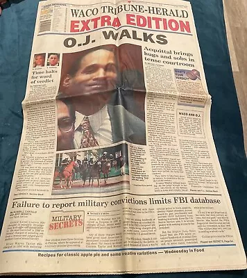 Waco Tribune Herald Oct 3 1995 Special Edition Complete Newspaper “OJ Walks” • $45