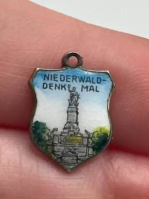 Vintage Niederwalddenkmal Enamel 835 Silver Germany Shield Souvenir Charm • $11.99