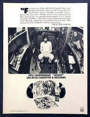 1977 Pete Townsend In Studio Photo  Scoop  Album Release Vintage Print Ad • $9.59