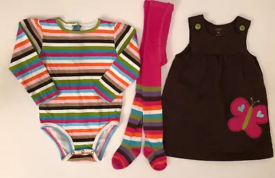 Carter's Toddler Girls 3 Pc. Brown Jumper Outfit Size 24 Mo. • $15