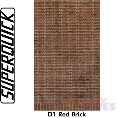£3.96 • Buy Building Paper RED BRICK D1 1:76 Scale OO HO Gauge Pack 6 D01 SuperQuick
