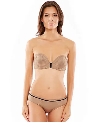 Huit Golden Girl Bronze Underwire Padded Bandeau Bikini Top Size 32c/10c • $19.20