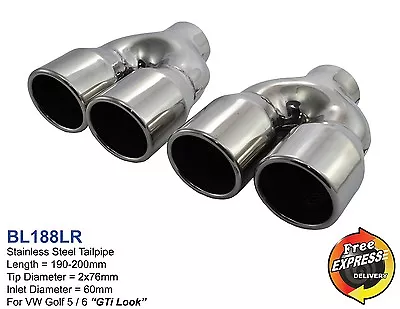 Exhaust Tailpipe Set Tips QUAD Round For KIA K5 Look VW GOLF 5 6 7 For GTI Look • $130