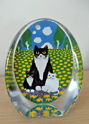 Iittala Martti Lehto Glass Card Cat Family • £34