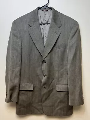 HART SCHAFFNER MARX WOOL SILK Sport Coat GOLDEN BROWN Subtle Stripe 40L Vintage • $35.19