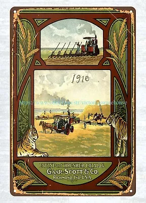 1910 Gaar Scott & Company Engine And Thresher Catalog Cover F Metal Tin Sign • $18.88