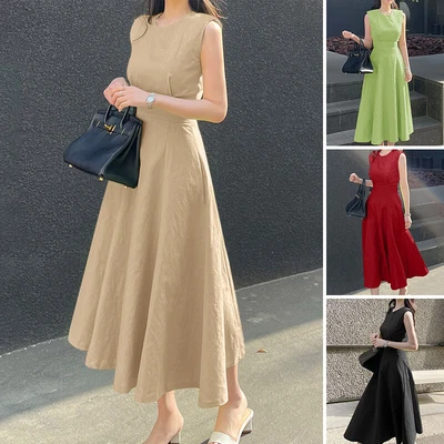 $33.01 • Buy ZANZEA Womens Sleeveless A Line Plain Oversized Evening Swing Maxi Dress Summer