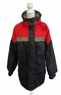 Columbia Sportswear Winter Ski Jacket Black Red Gray Full Zip Coat Men's Sz L • $39.99