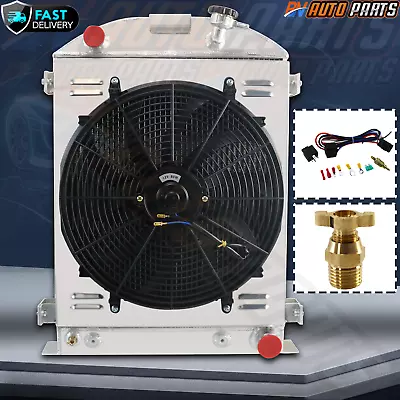 4 Row Radiator Shroud Fan For 1930-1932 Ford Model A Hot Rod Chevy V8 Engine AT • $309