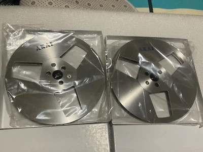 Vintage AKAI R-7M 7-inch Metal Take Up Reel Empty 1/4 Tape Lot [2] Original. • £208.46