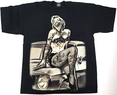 Marilyn Monroe T-shirt Tattoo Art Urban Streetwear Tee Men's 2XL Black New • $17.95