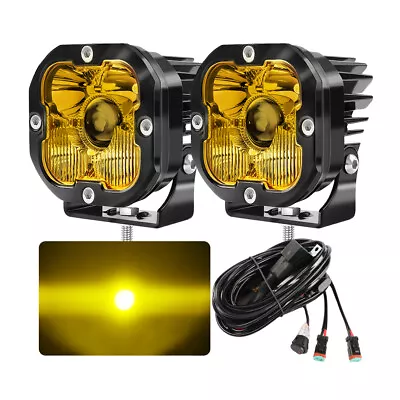 2pcs 3 Inch Laser LED Work Light Amber OR White Spot Pods Offroad Driving Lights • $94.38